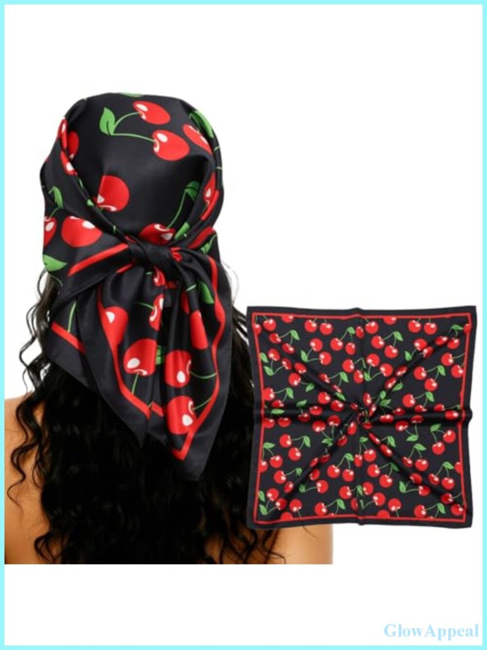 27.5" Satin Polyester Hair Scarf Bandana, Double-Sided Head Wrap Neck Scarf for